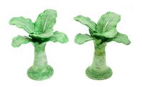 A Pair of Dodie Thayer Lettuce Ware Candlesticks Height 7 1/4 inches. — 20TH CENTURY