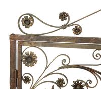 A Pair of Bronze Fireplace Gates from a Maurice Fatio-Designed Palm Beach House