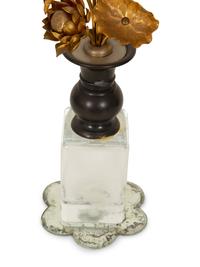 A Pair of Chinese Gilt Metal Lotus Flower Ornaments