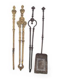 Two Sets of French Fireplace Tools