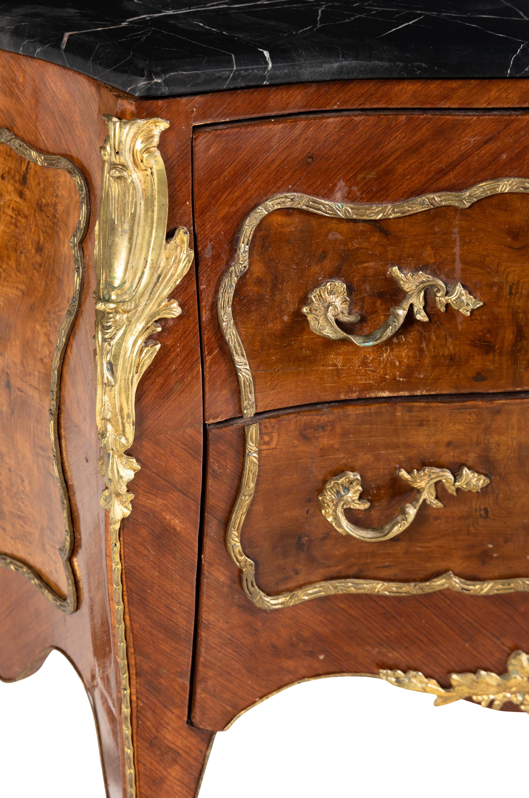 A Louis XV Style Gilt-Metal Mounted Commode