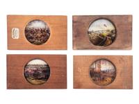 [CIVIL WAR - MAGIC LANTERN SLIDES]. An extensive collection of 250+ hand-colored glass slides featuring illustrations of Civil War campaigns, battles, and naval engagements, including: