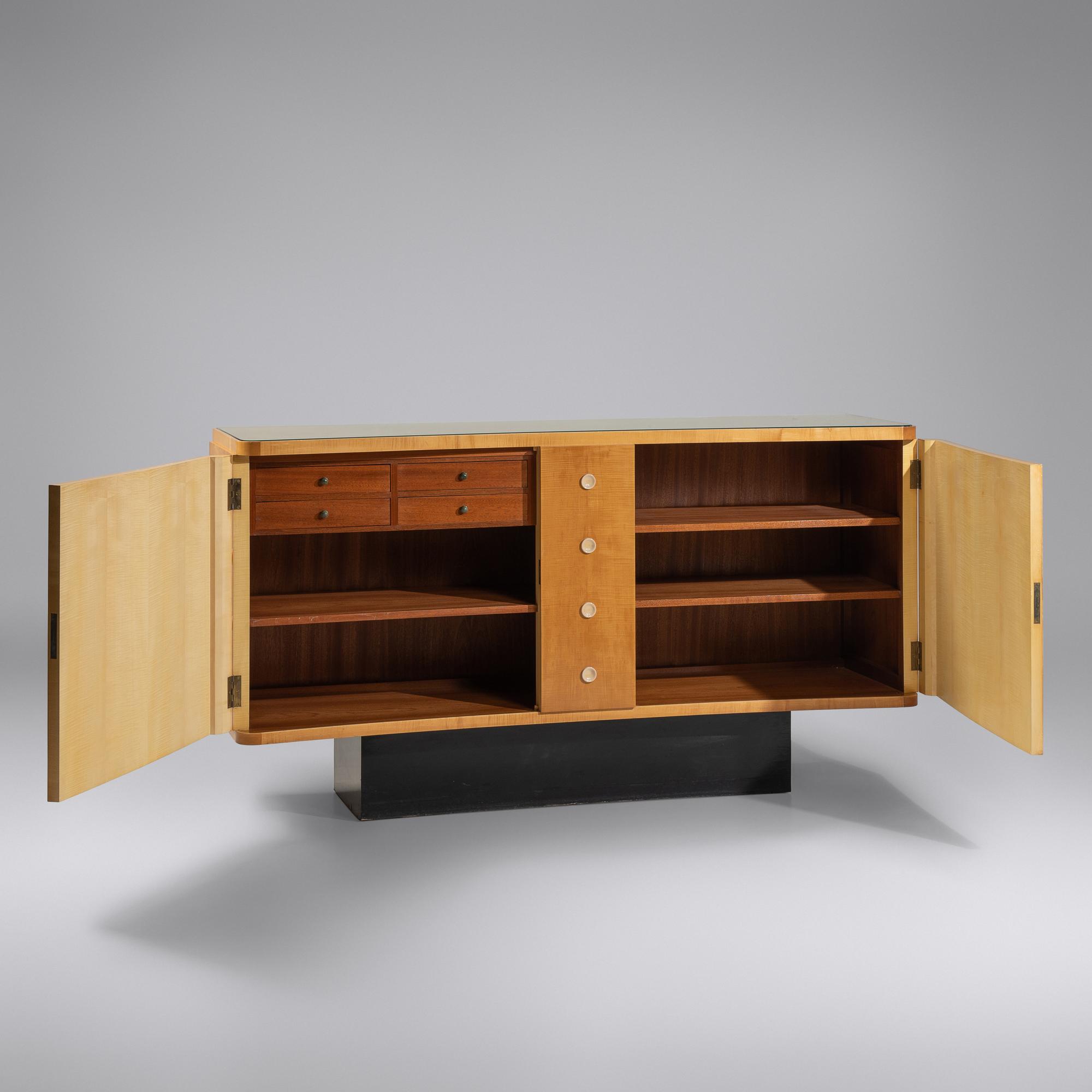 Satinwood Cabinet with Painted Roundels, c. 1955 France
