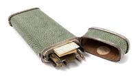 A Dutch Shagreen and Silver-Mounted Cased Drawing Insrument Set Height of case 7 inches. — CHAMPNEYS & CUTHBERTSON, AMSTERDAM, CIRCA 1770