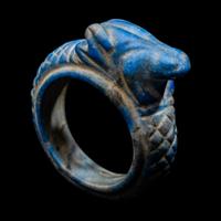 An Egyptian Lapis Lazuli Frog Ring