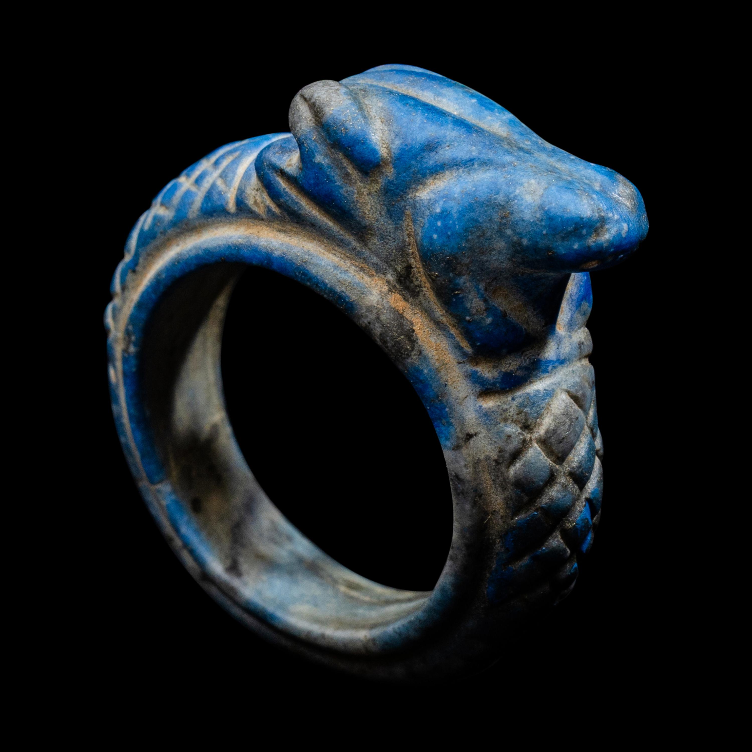 An Egyptian Lapis Lazuli Frog Ring