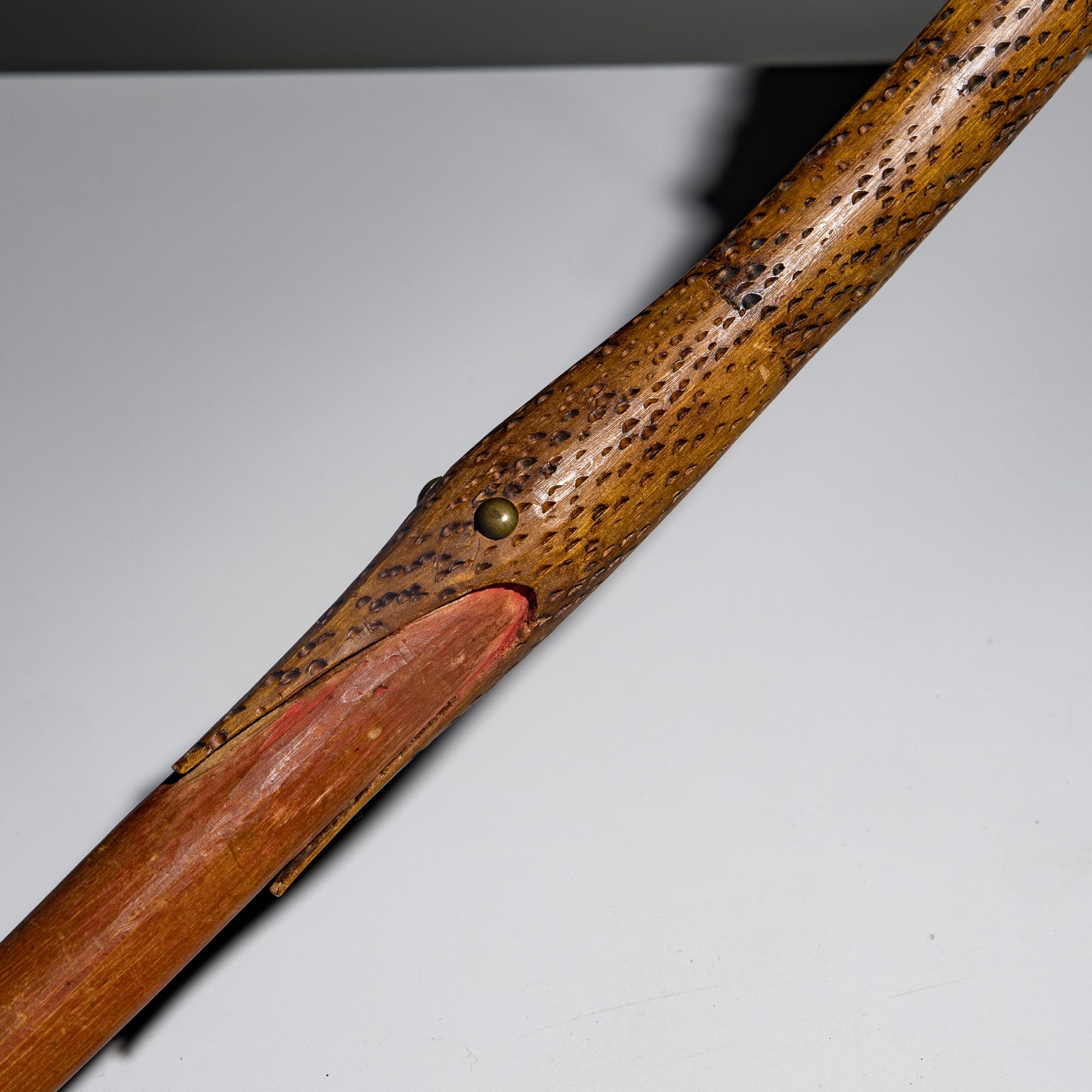 Sioux Figural Carved Wood Pipe Stem