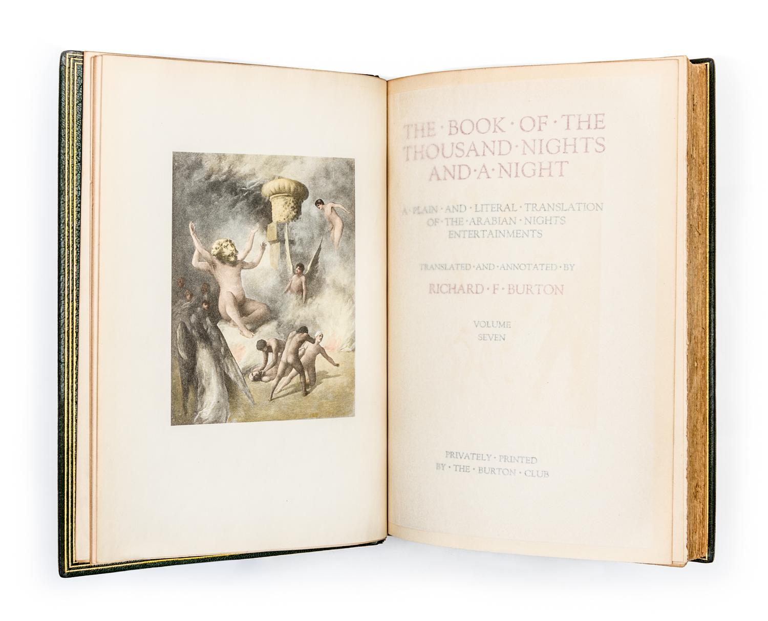 BURTON, RICHARD. The Book of the Thousand Nights and a Night. Burton Club, c. 1900. 16 vols. Manuscript edition.