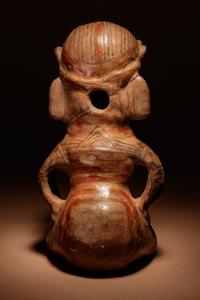 A Nicoya Polychrome Terracotta Seated Figure