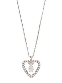 WHITE GOLD AND DIAMOND HEART PENDANT/NECKLACE