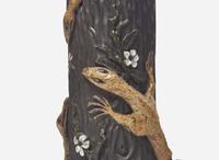 A Harry Barnard Stump Form Vase with Salamanders, UK, circa 1900