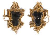A Pair of Rococo Style Gilt-Metal Girandoles