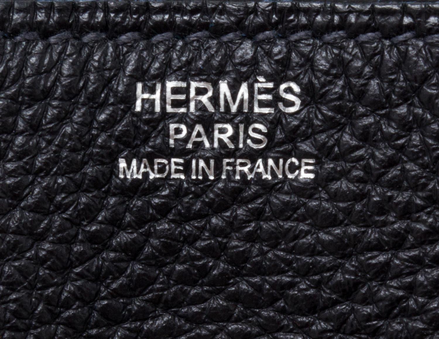 An Hermes Graphite Taurillon Clemence Lindy 34 Handbag, 13.5" x 8" x 7".