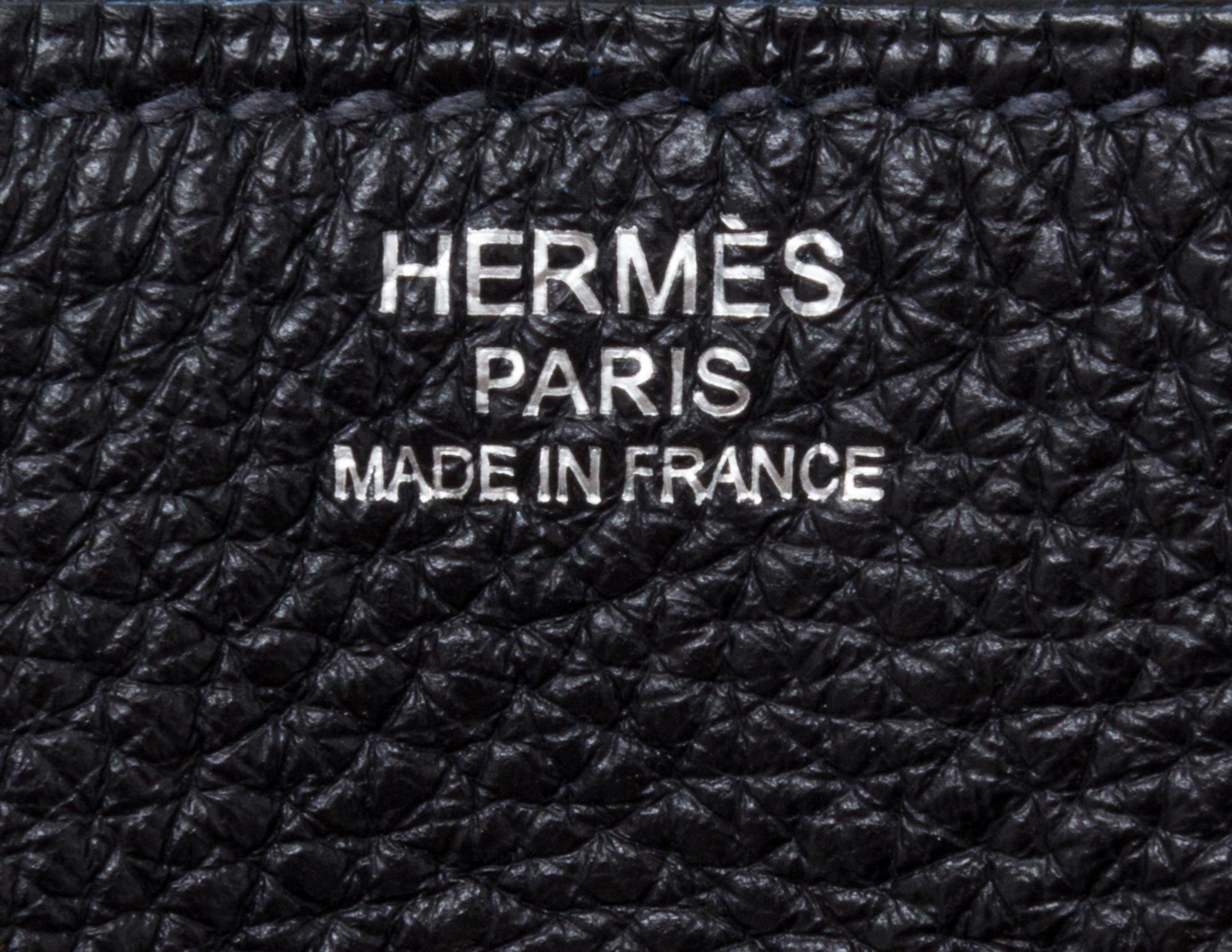 An Hermes Graphite Taurillon Clemence Lindy 34 Handbag, 13.5" x 8" x 7".