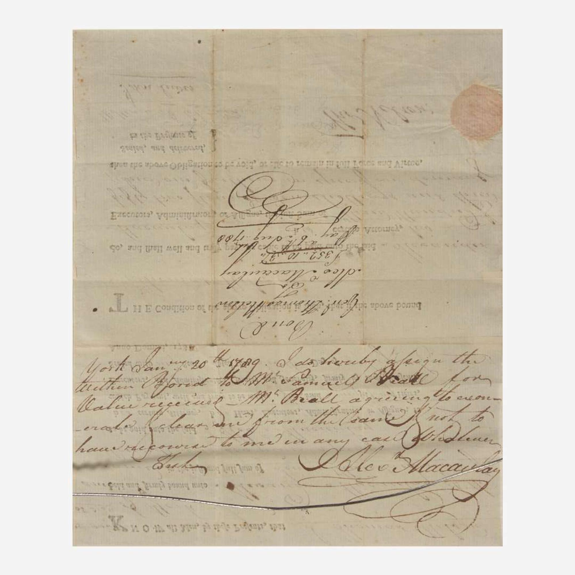 [Declaration of Independence] [Virginia] Nelson, Thomas, Jr. Partially-Printed Document, signed