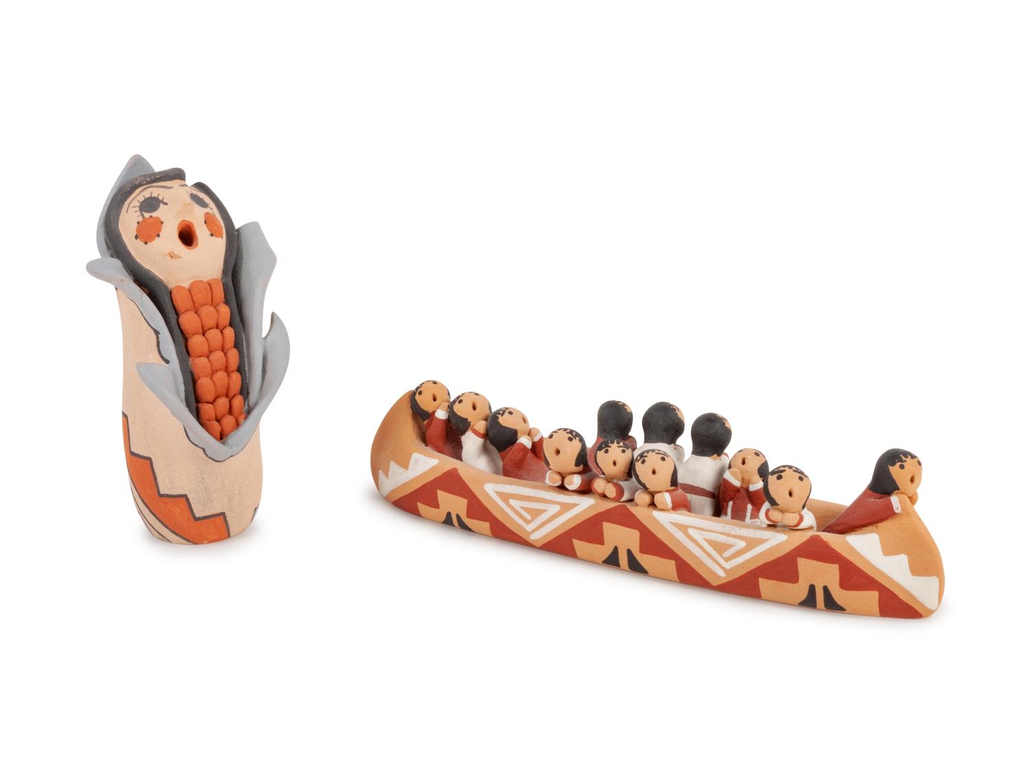 Four Jemez Pottery Figures