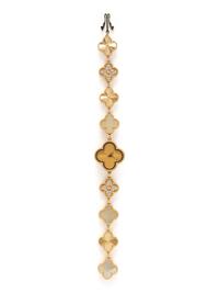 VAN CLEEF & ARPELS, YELLOW GOLD, DIAMOND, AND MOTHER OF PEARL 'SWEET ALHAMBRA' WATCH