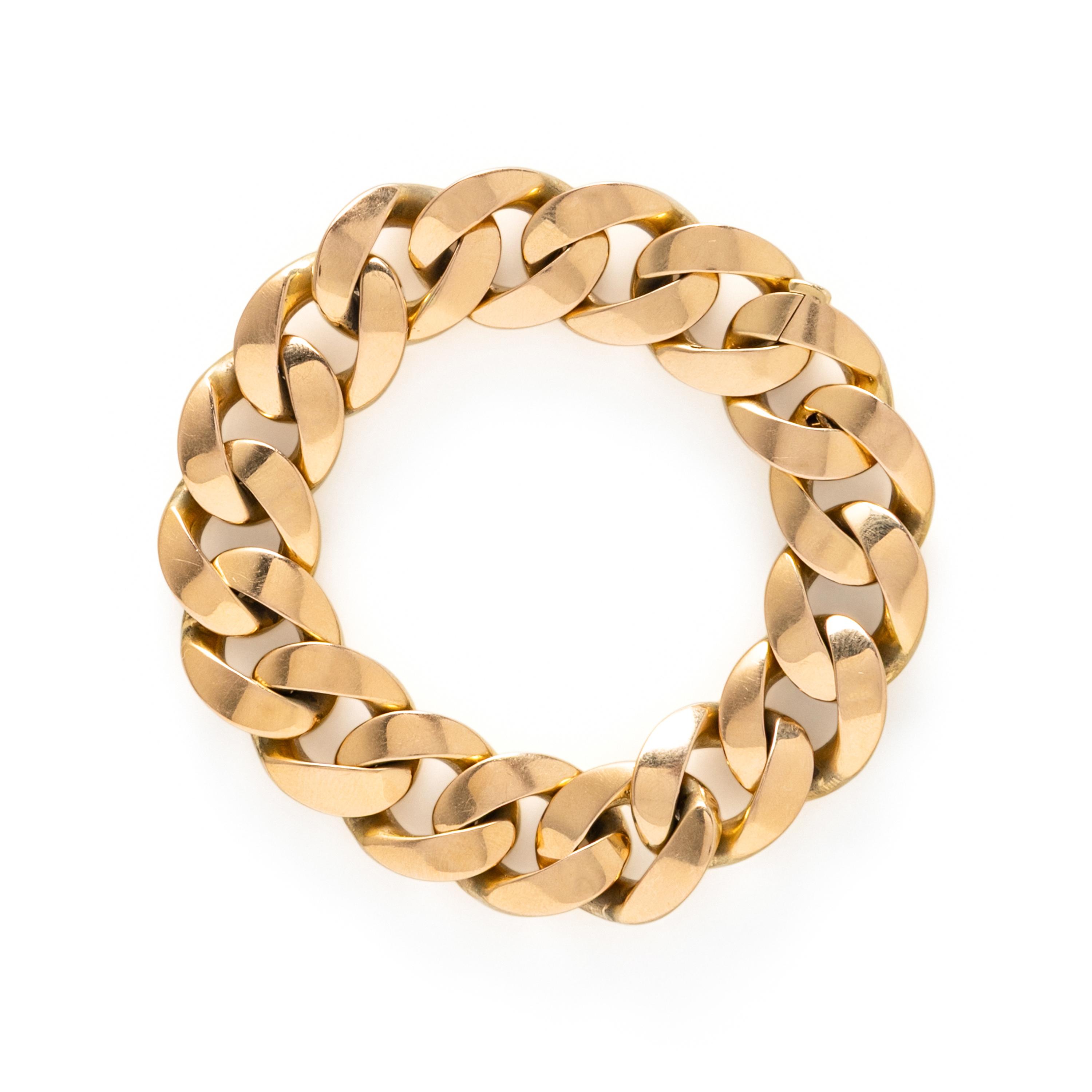 YELLOW GOLD CURB LINK BRACELET