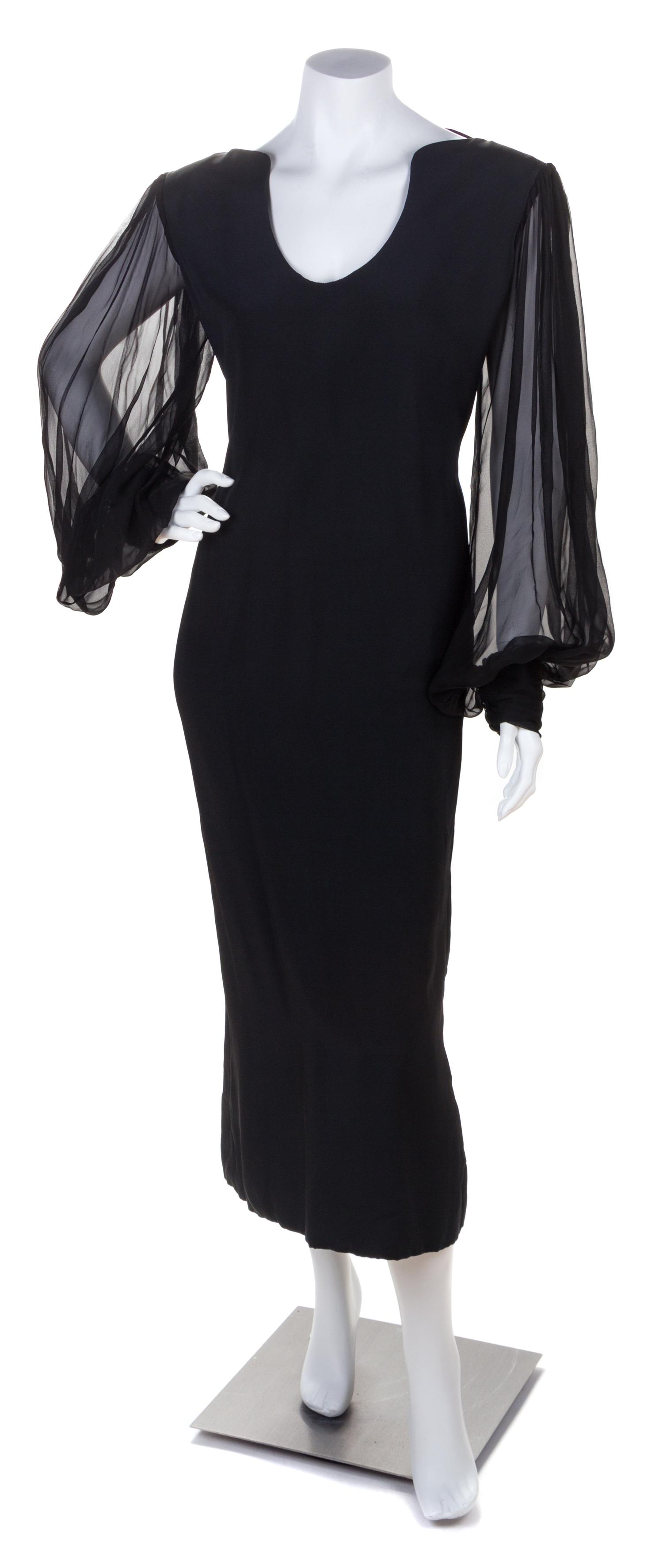 A Galanos Black Evening Dress, No size.