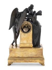 An Empire Bronze Clock Depicting Cupid and Psyche