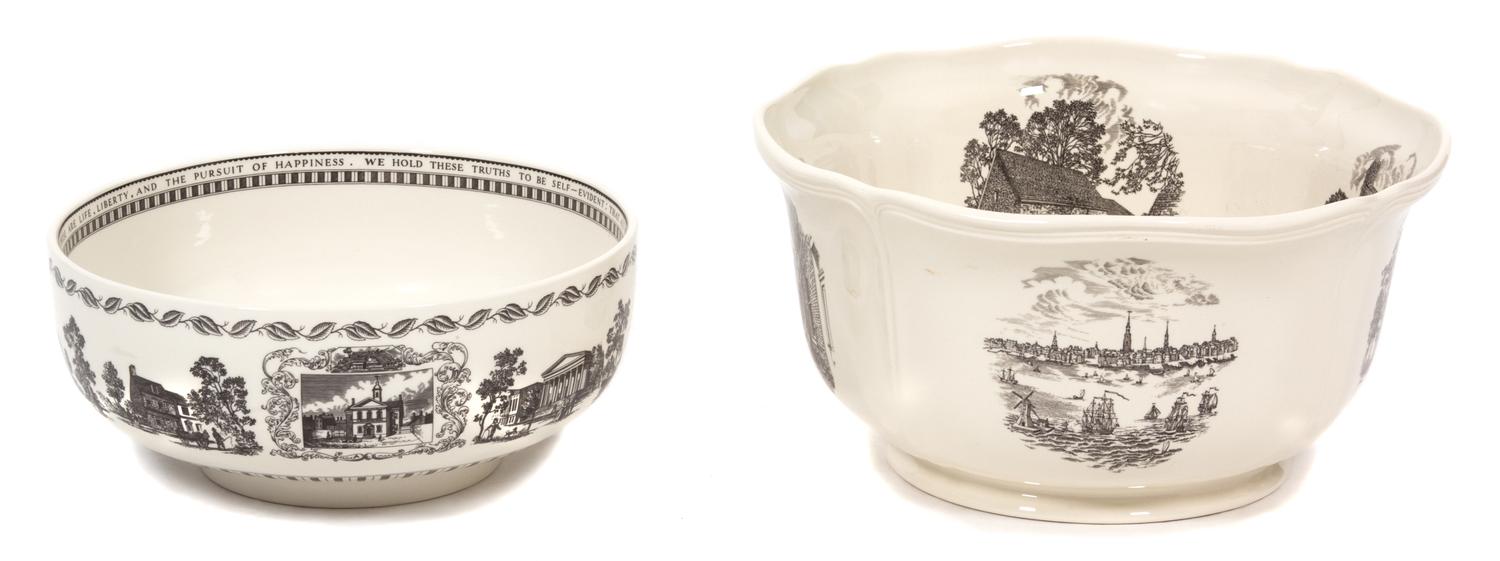 Two Wedgwood Bowls Height of largest 6 1/4 x diameter 12 inches. — 20TH CENTURY