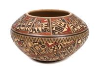Rondina Huma (Hopi-Tewa, b.1947) Polychrome Jar Height 5 x diameter 7 3/4 inches.