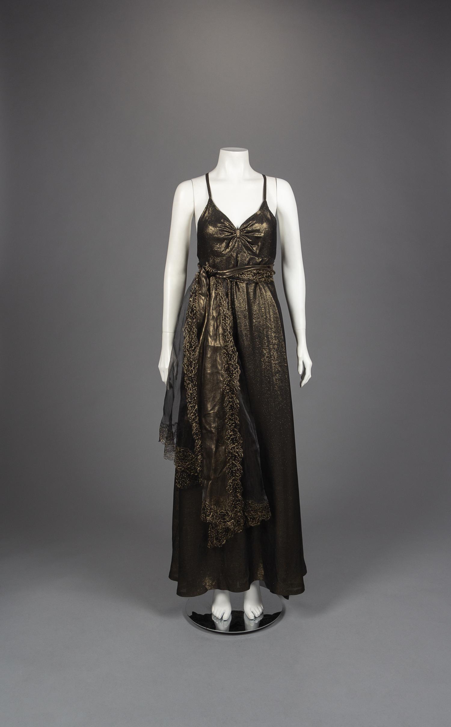 Nina Ricci Black and Gold Evening Ensemble, 1980s