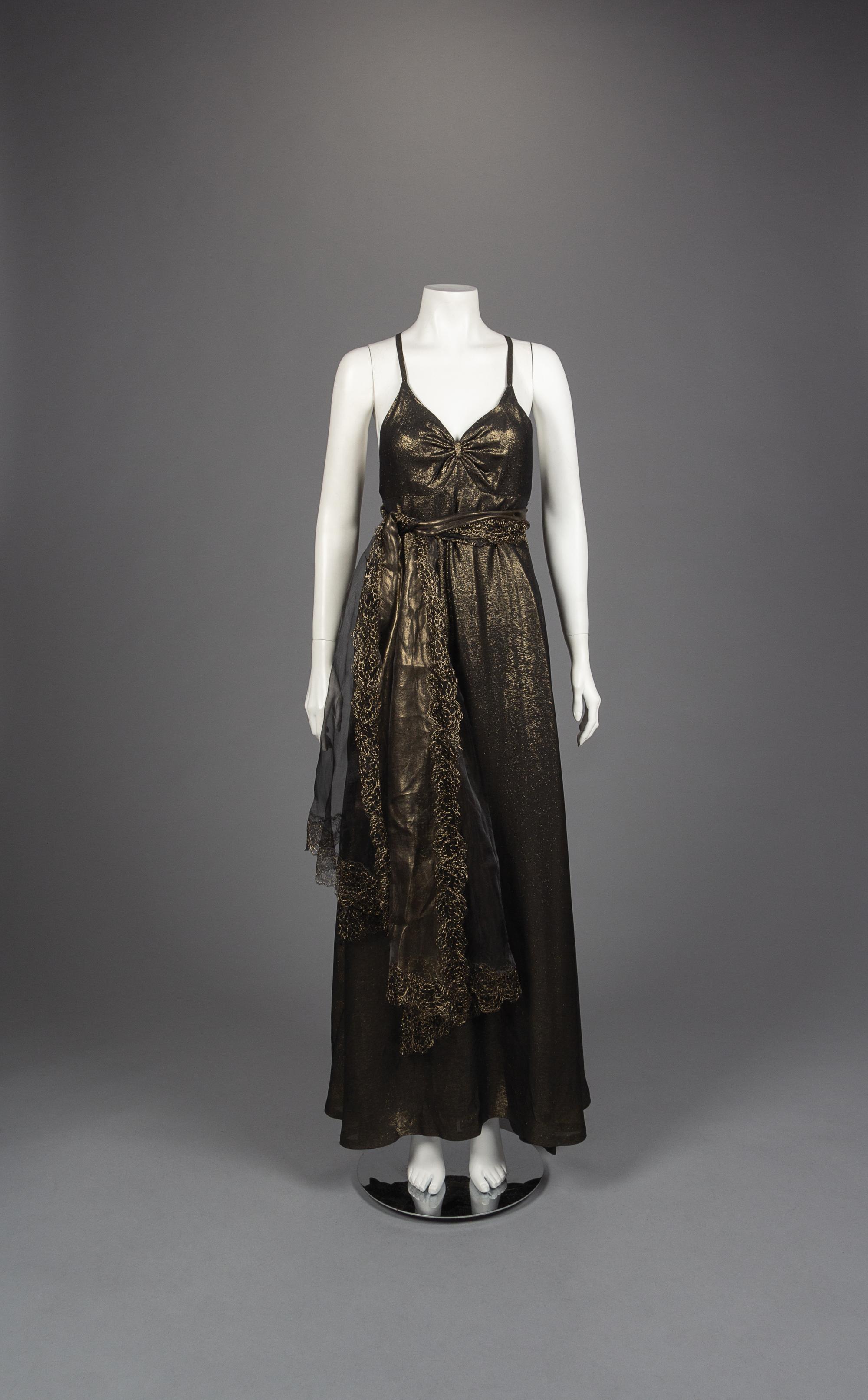 Nina Ricci Black and Gold Evening Ensemble, 1980s