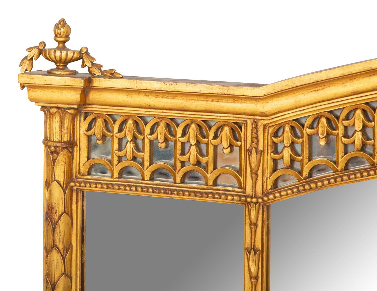 A Neoclassical Style Giltwood Overmantel Mirror