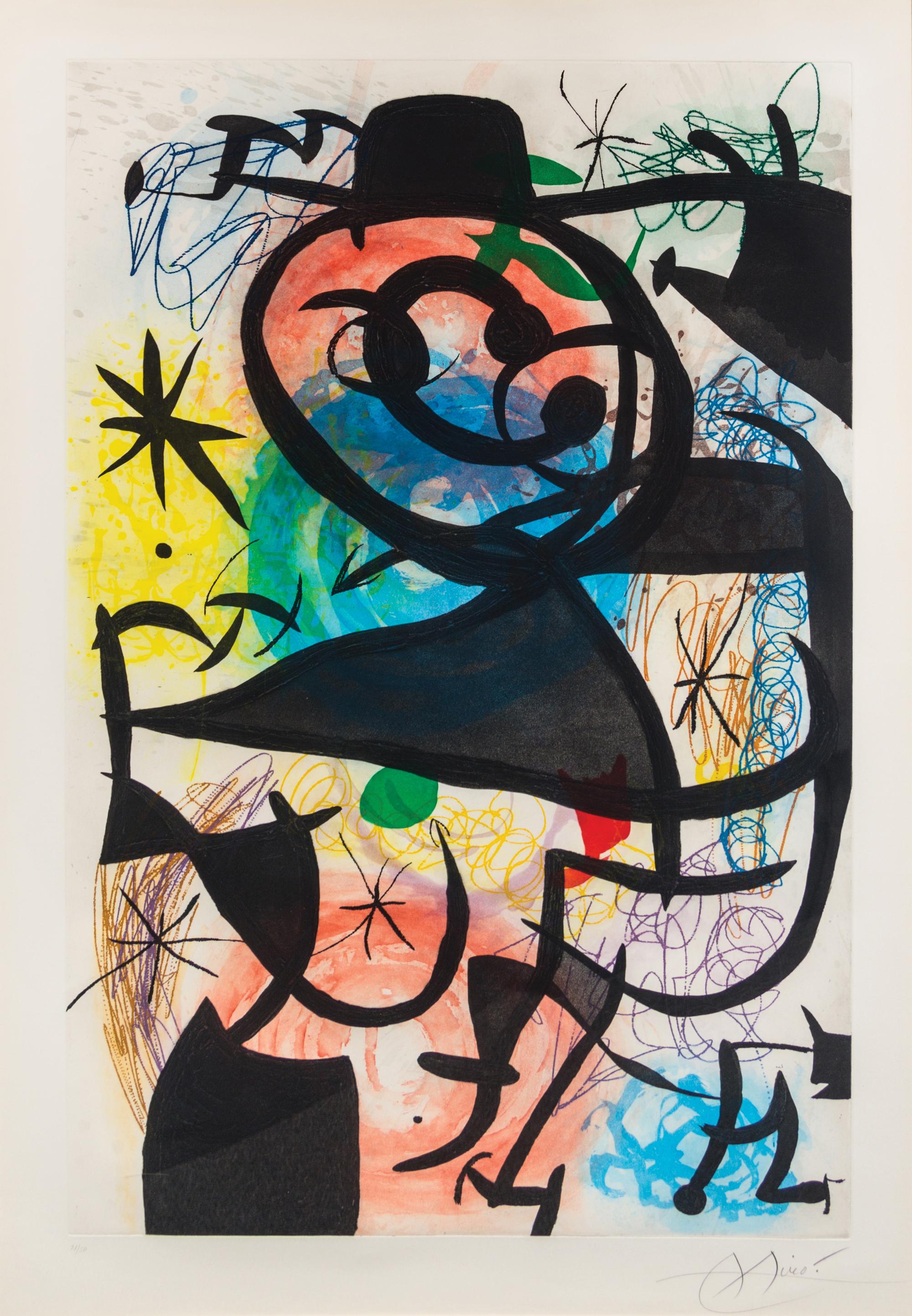 Joan Miro, (Spanish, 1893-1983), Le Pitre Rose, 1974