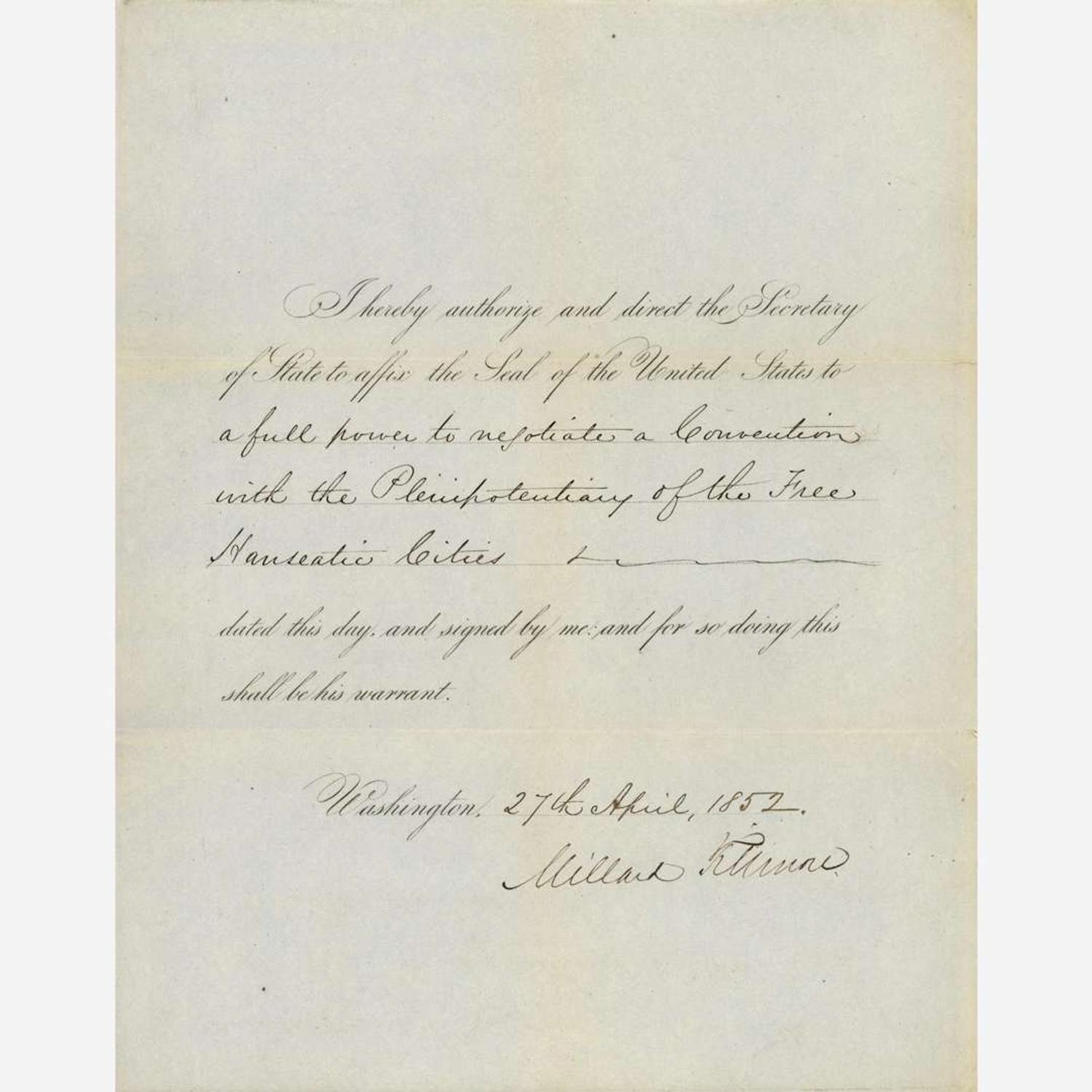 [Presidential] Van Buren, Martin, and John Tyler and Millard Fillmore Group of 3 Signed Documents