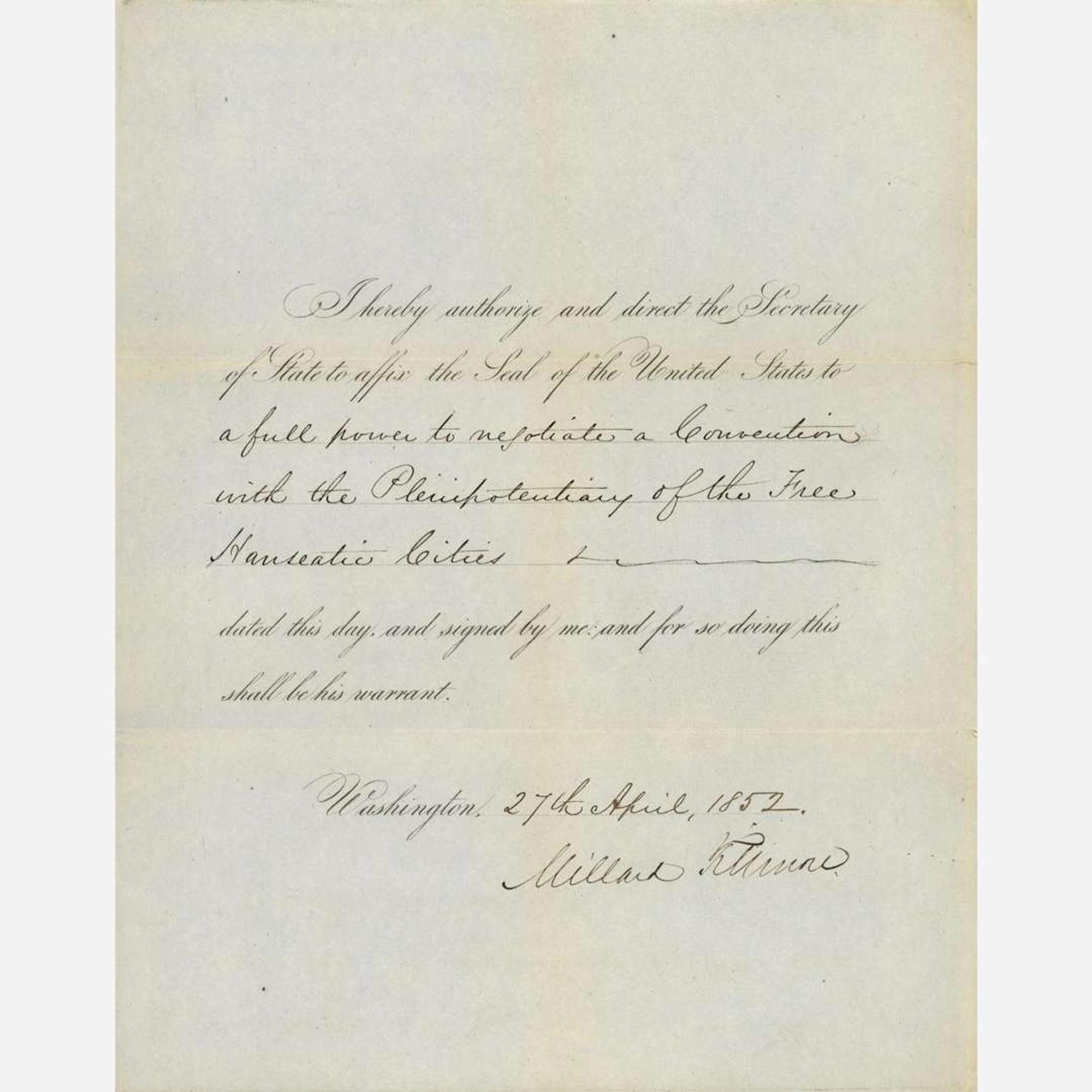 [Presidential] Van Buren, Martin, and John Tyler and Millard Fillmore Group of 3 Signed Documents