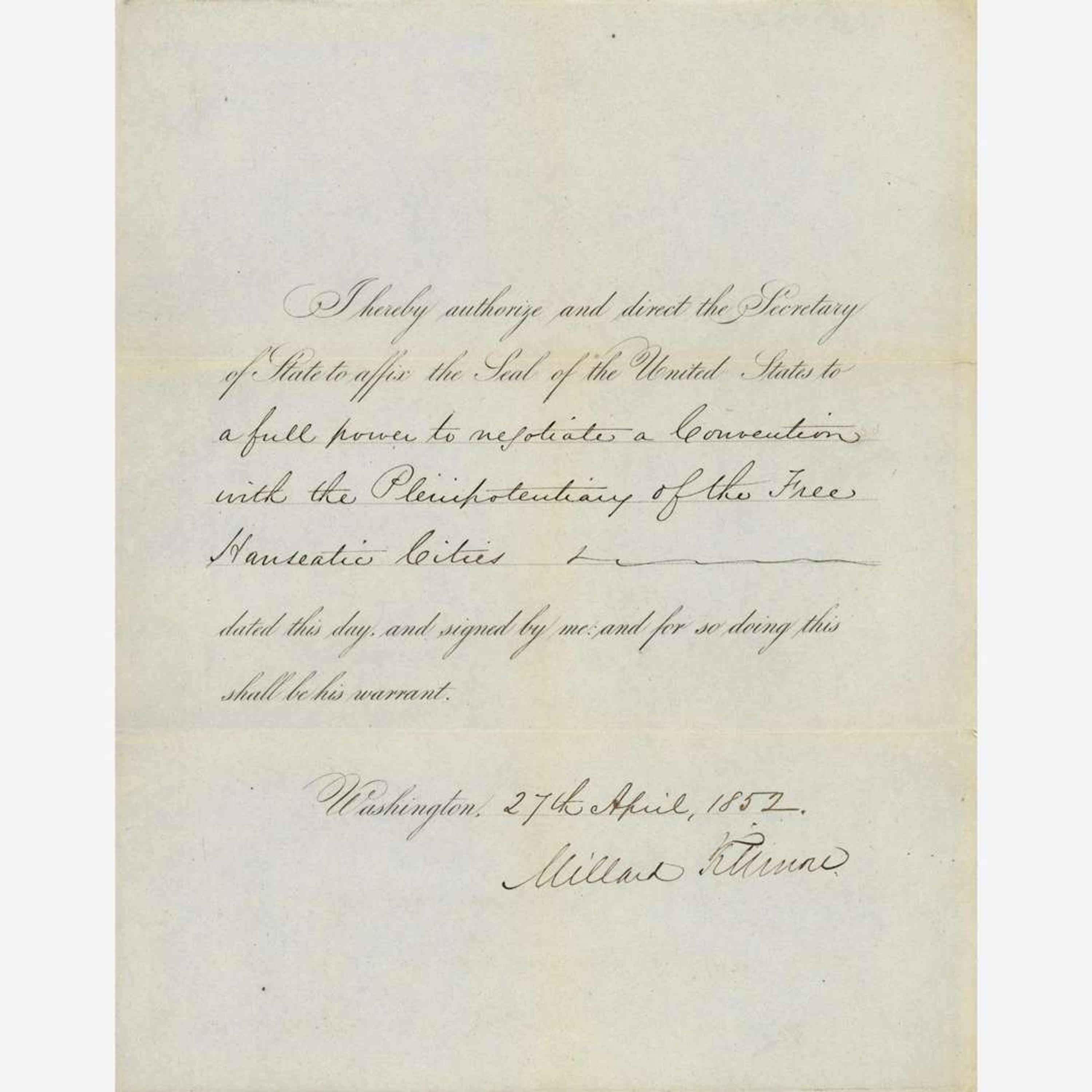 [Presidential] Van Buren, Martin, and John Tyler and Millard Fillmore Group of 3 Signed Documents