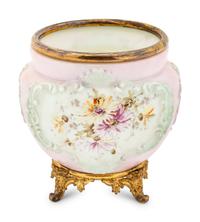 A Wavecrest Glass and Gilt Metal Jardinière