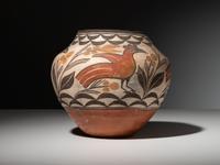 Zia Four Color Pottery Olla, with Parrots