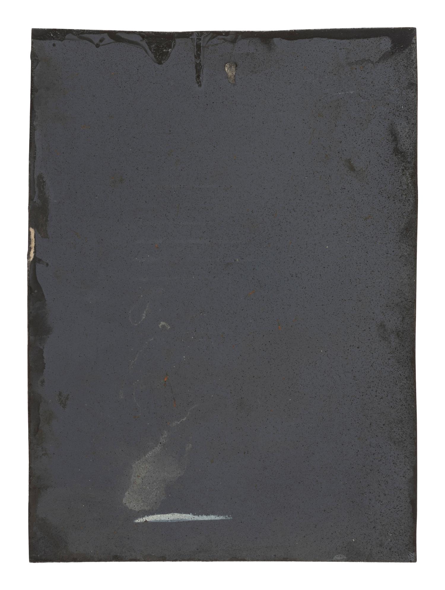 [SPORTS]. Hall Co., photographers. Half plate tintype proof of Chicago White Stockings pitcher, "Jocko" Flynn. Goodwin & Co., ca 1888.