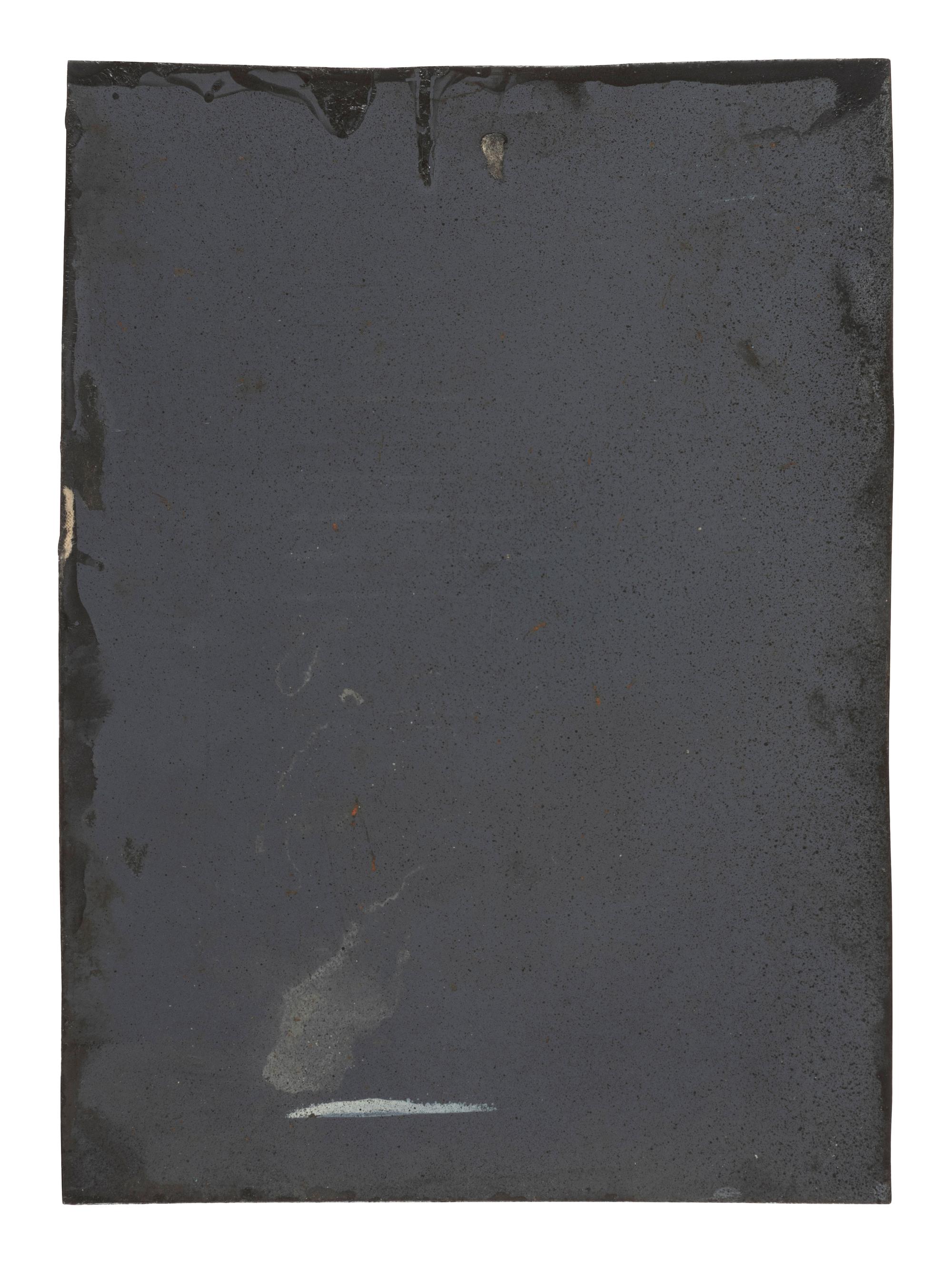 [SPORTS]. Hall Co., photographers. Half plate tintype proof of Chicago White Stockings pitcher, "Jocko" Flynn. Goodwin & Co., ca 1888.