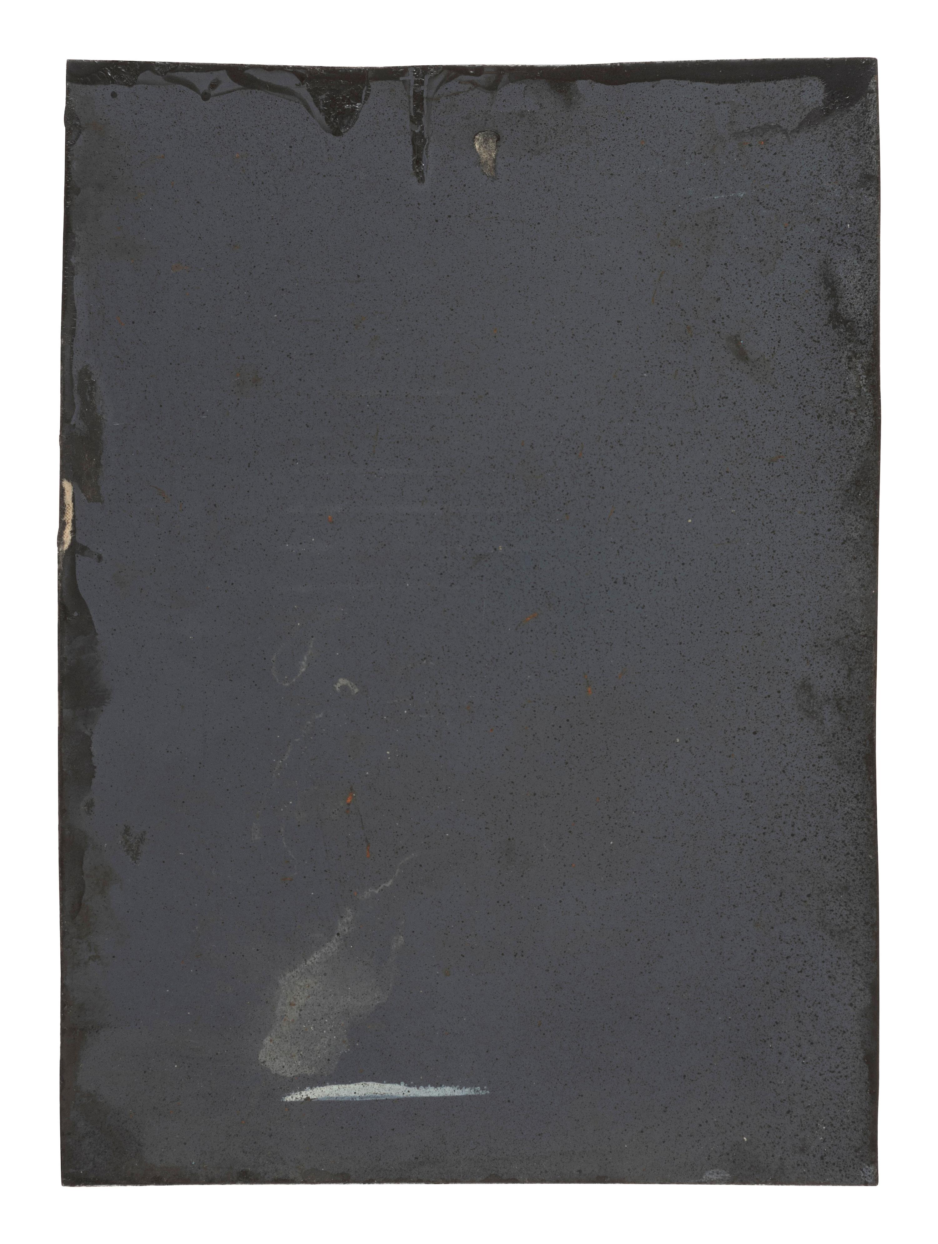 [SPORTS]. Hall Co., photographers. Half plate tintype proof of Chicago White Stockings pitcher, "Jocko" Flynn. Goodwin & Co., ca 1888.