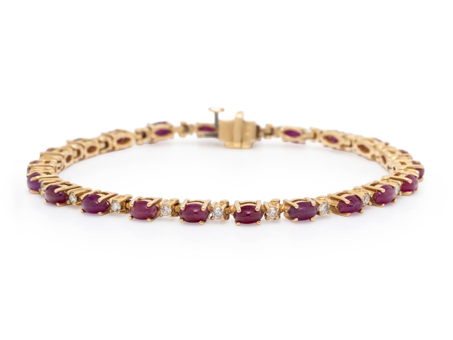 RUBY, DIAMOND, AND YELLOW GOLD BRACELET