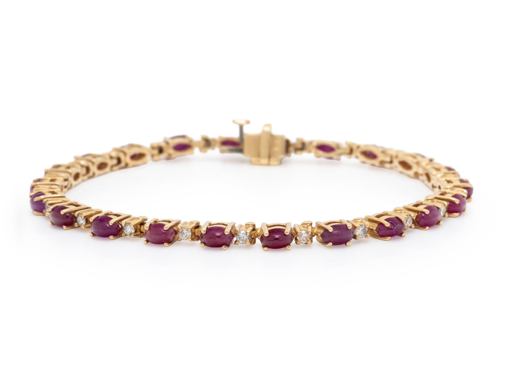 RUBY, DIAMOND, AND YELLOW GOLD BRACELET