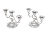 A Pair of American Silver Three-Light Candelabra