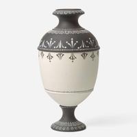 A Wedgwood White and Black Jasperware "Etruria" Vase UK, 2000s