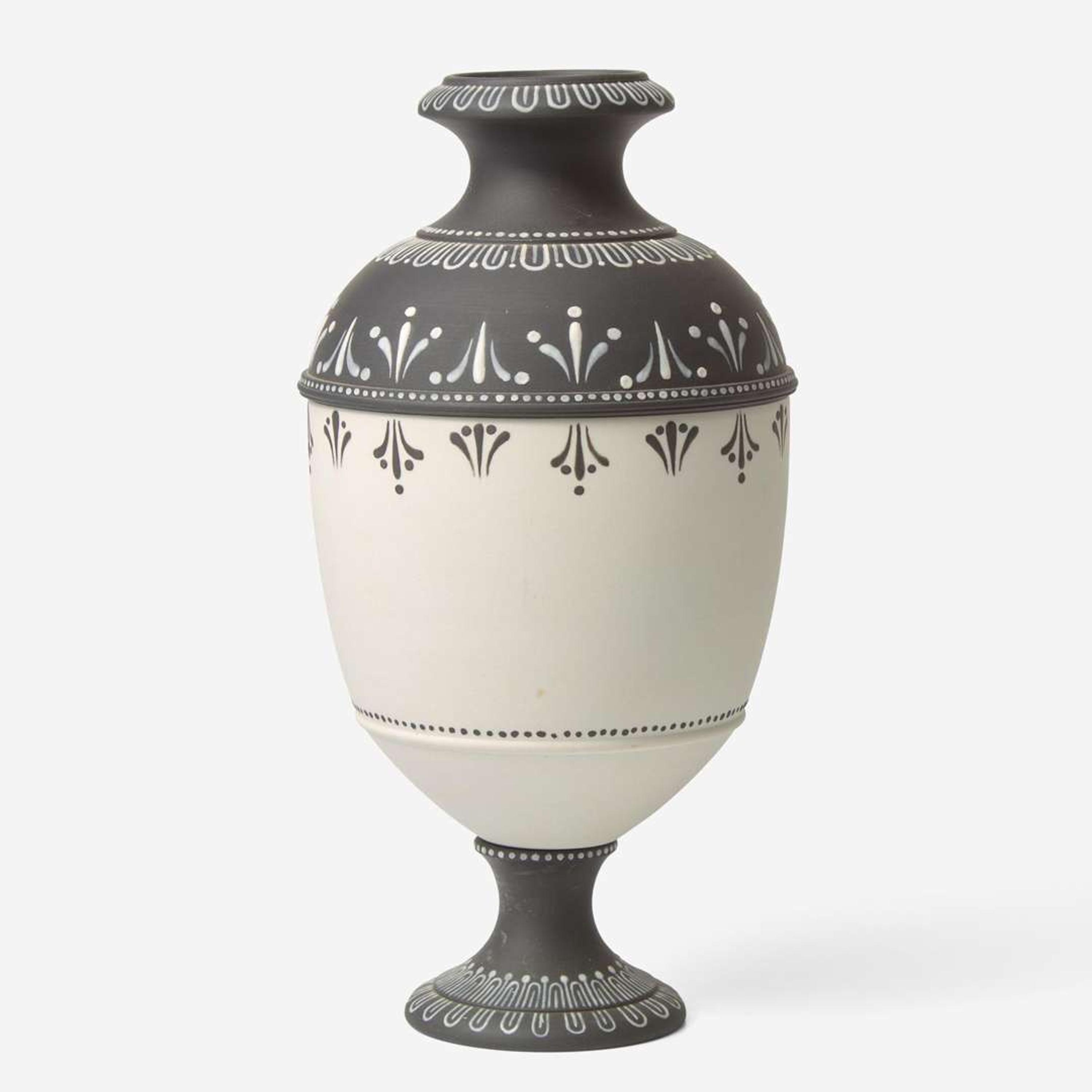A Wedgwood White and Black Jasperware "Etruria" Vase UK, 2000s