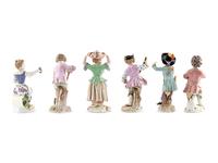 A Group of Six Meissen Child Figures