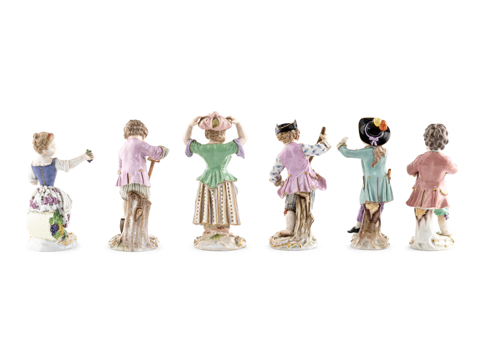 A Group of Six Meissen Child Figures