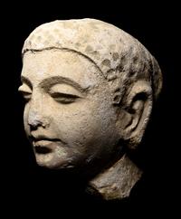 Four Gandharan Stucco Fragmented Heads