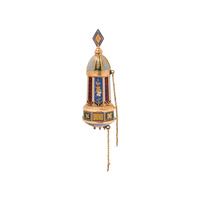 YELLOW GOLD AND ENAMEL MINARET WATCH