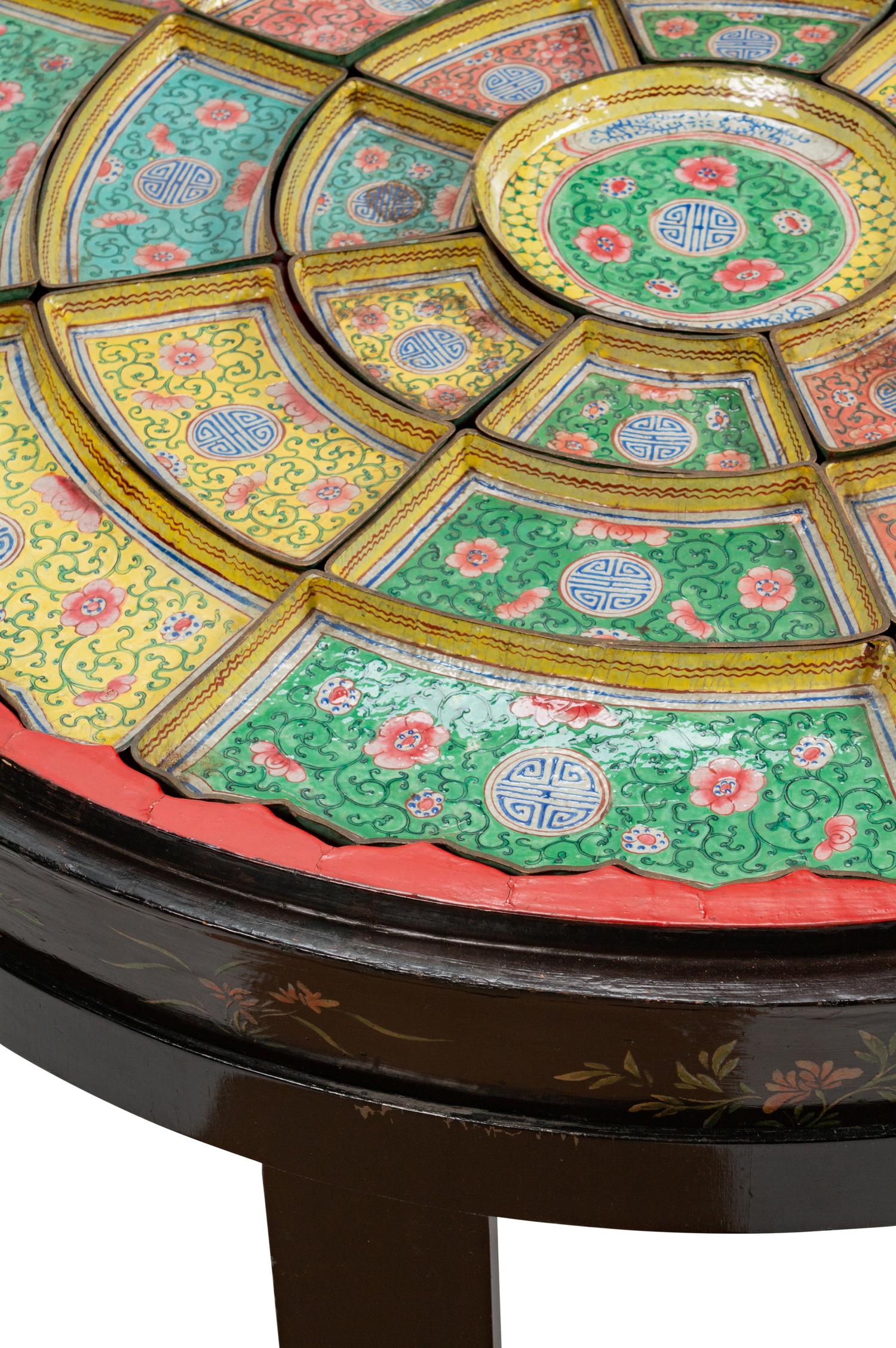 A Chinese Enamel Circular Condiment Set — 19TH CENTURY
