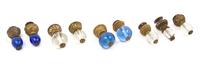 Nine Brass Mounted Glass Hat Finials Largest length 2 5/8 inches. — LATE QING DYNASTY
