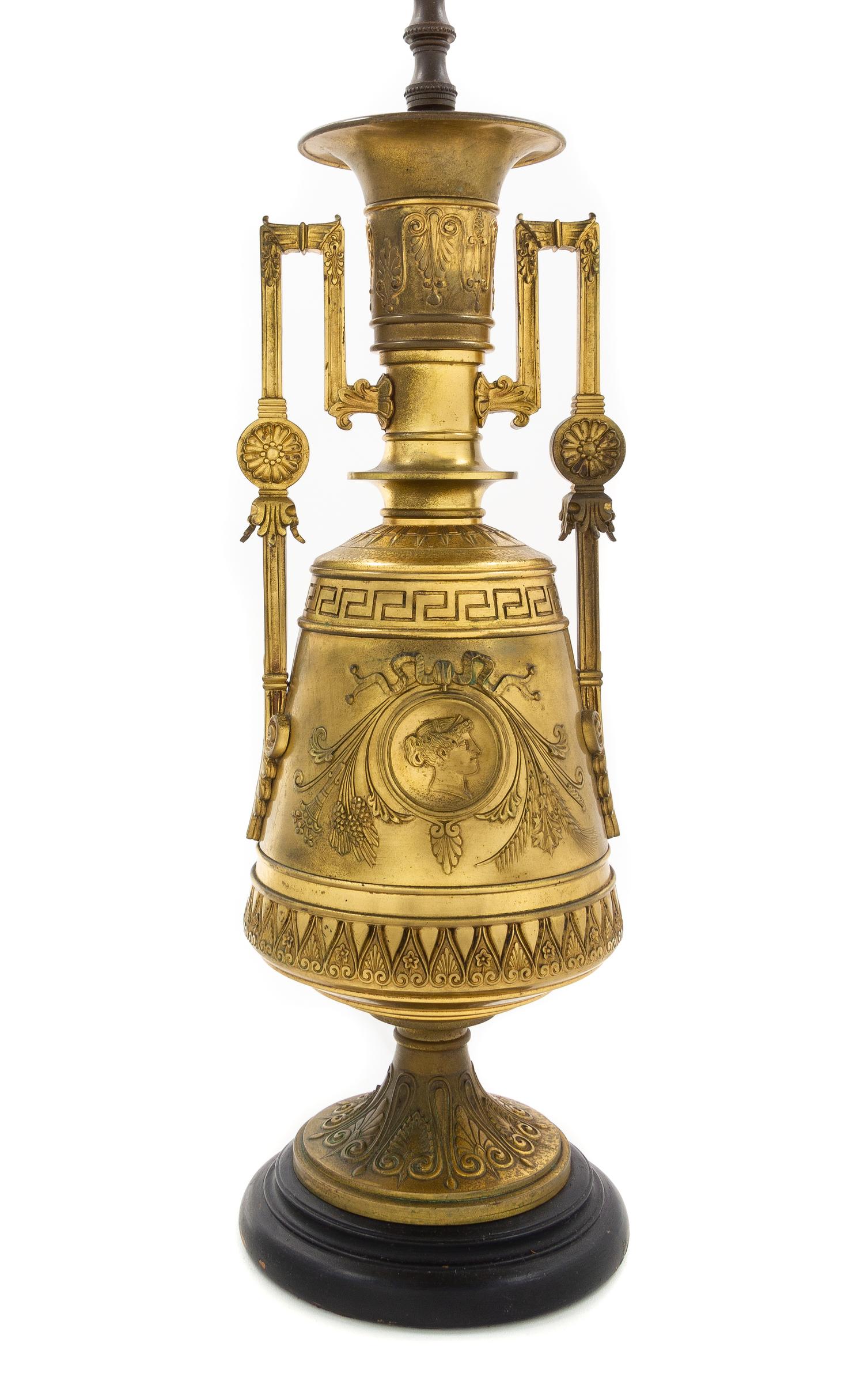 A French Neoclassical Gilt Metal Urn Height 32 inches. — LATE 19TH CENTURY